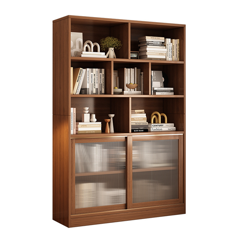 Gabinete de almacenamiento de estante de piso de estante de salón Gabinete de almacenamiento de pared doméstico con puerta de armario Gabinete de almacenamiento Gabinete de exhibición integrado