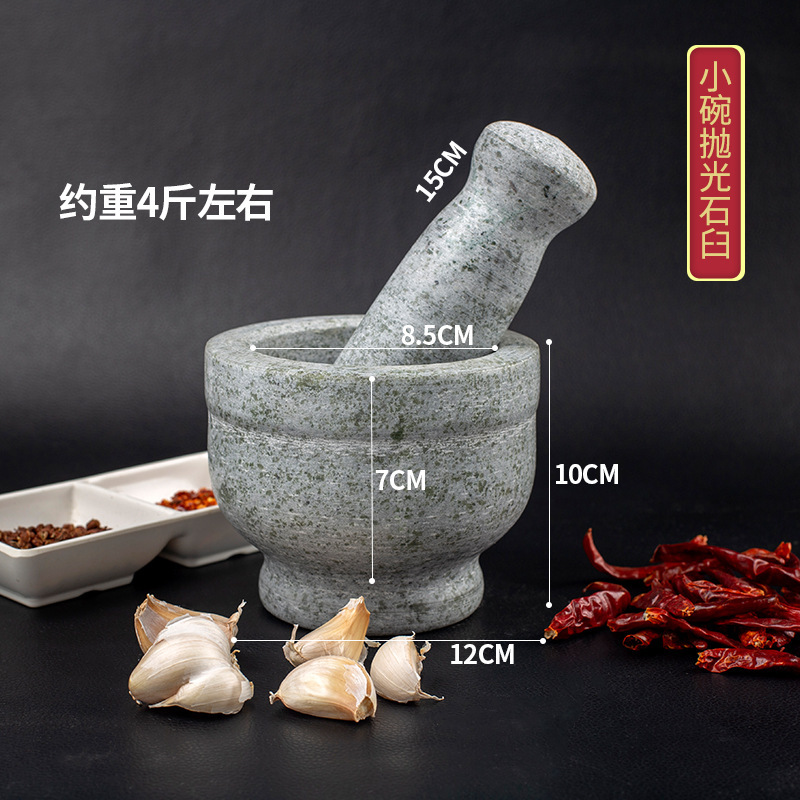 Molinillo de ajo, mortero de piedra natural, molinillo, machacador de piedra, mortero de ajo, pelador de ajo, gadget de cocina, prensa de ajo