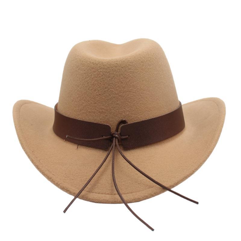 Horns Pattern Unisex Ethnic Style Horns Curved Eaves Felt Hat