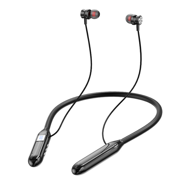 クロスボーダーデジタル表示首掛け式無線bluetoothイヤホン大電力ランニングスポーツ首掛けステレオ長航続|undefined