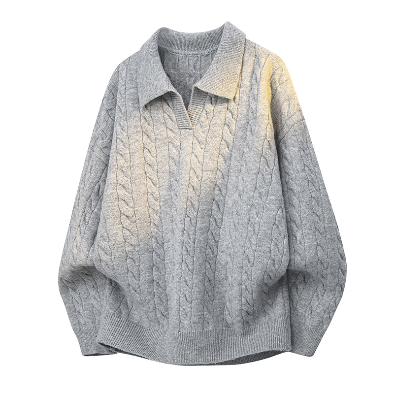 2026秋季青少年宽松圆领长袖针织衫运动风格透气腈纶面料罗纹底摆，男装针织衫/毛衣，星座614