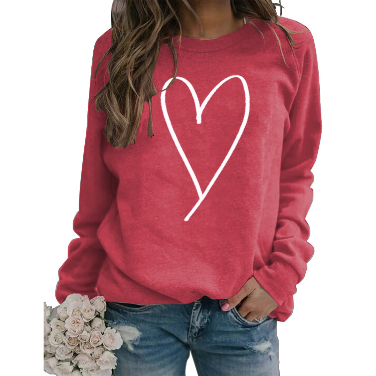 Mujeres Sudadera Manga Larga Sudaderas Con Capucha Y Sudaderas Impresión Moda Forma De Corazón display picture 37