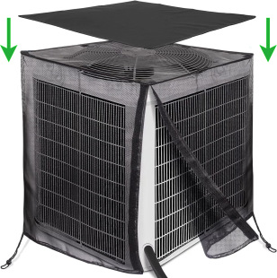 Outdoor air conditioner 600D Oxford cloth removable dust and snow protection cover full mesh breathable air conditioning cover