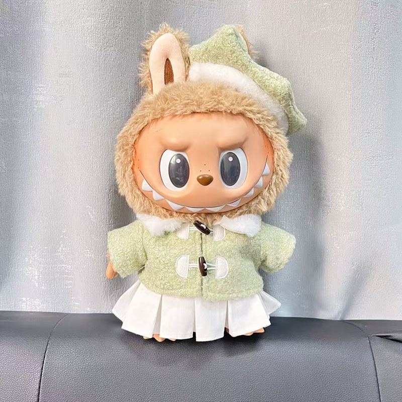 Ropa de muñeca de peluche de vinilo Labubu de 38cm para ropa de muñeca La Bu Time to Chill