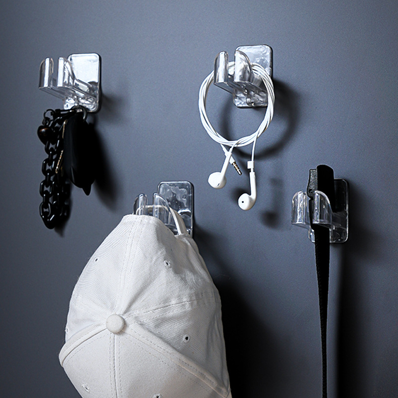 Punch-free Hook Wall Adhesive Cap Hook Hat Rack Belt Fidelier Wall-mounted Kitchen Multi-functional Self-adhesive Hook