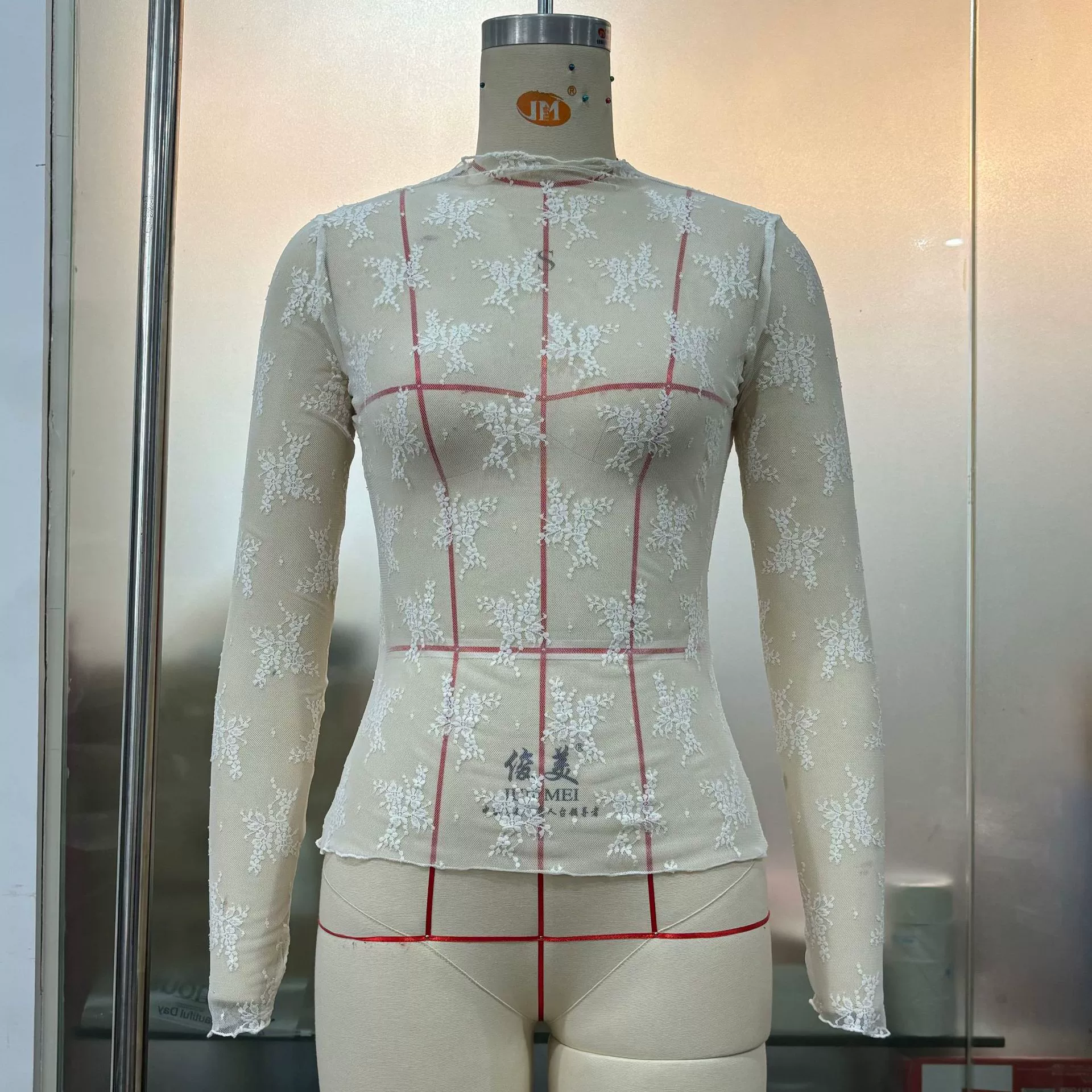 Туника из сетки с длинным рукавом, женская полупрозрачная растяжимая lace, дышащие многоцветные, размеры S–XL
