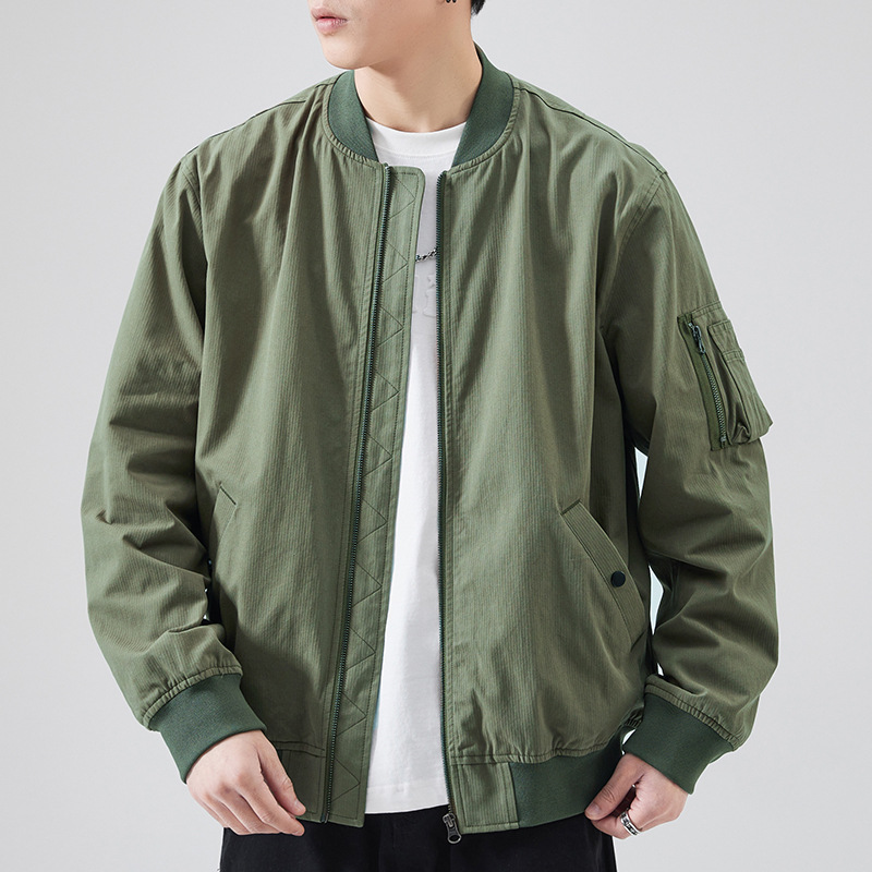 Veste de baseball ample décontractée en coton pour hommes, nouvelle collection printemps et automne_voghion.com