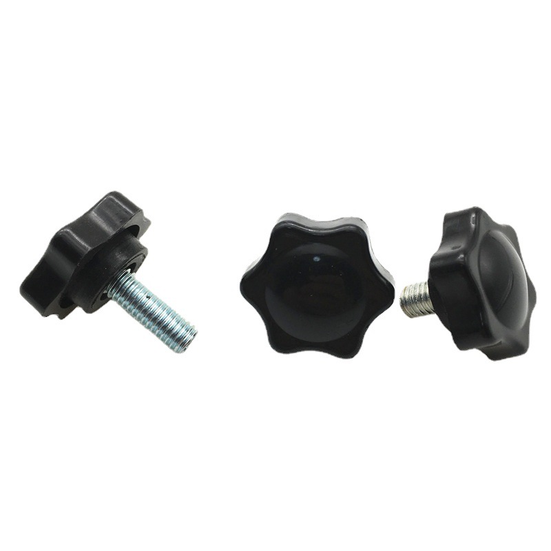 低价直销环保梅花手柄螺丝M6 PP胶头螺丝 塑料头手拧调节把手螺丝