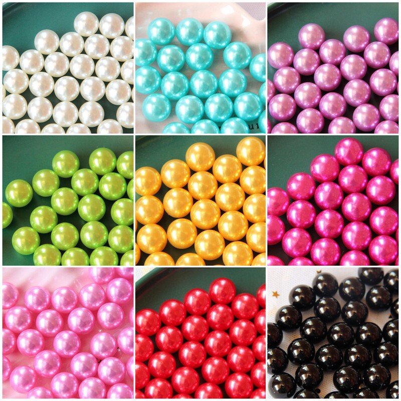 High brightness multi-size ABS imitation pearl non-porous round beads loose beads DIY mobile phone case hair accessories shoes accessories