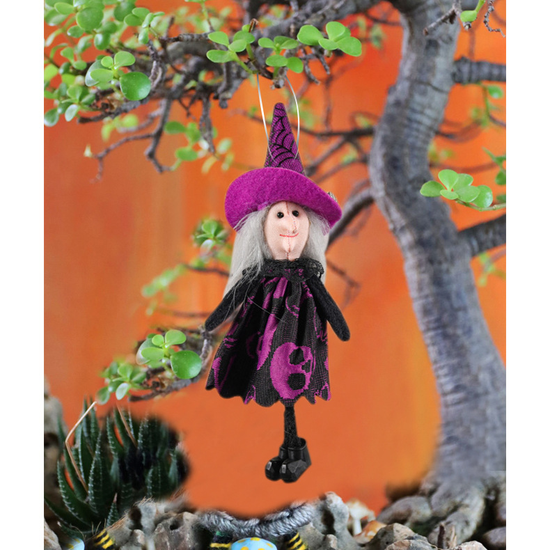 Decoraciones transfronterizas de Halloween calabazas de dibujos animados muñecas de brujas colgantes de decoración de fiesta de Halloween