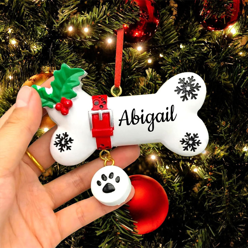 Etsy Custom Christmas Bone Pendant Resin Crafts Ornaments Desktop Decoration Christmas Tree Supplies Pet Tags