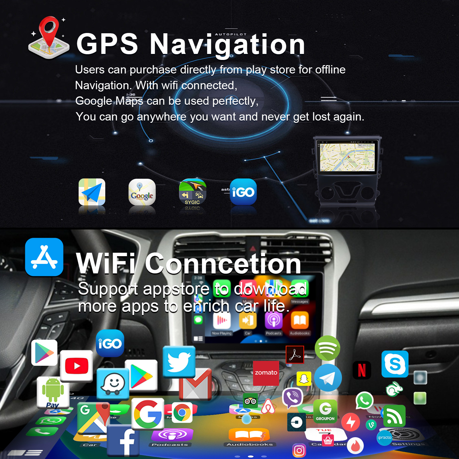 9inch Suitable for Ford Mondeo Winning 2013-2019 Car Intelligent Navigator Gps Car Intelligent Integrated