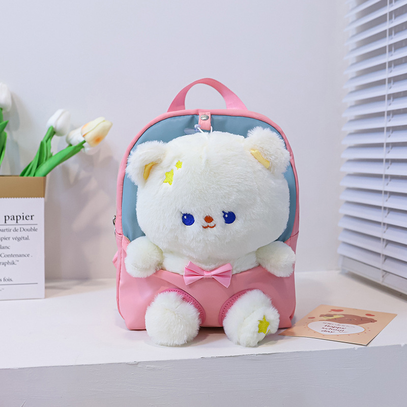Bolso DE LOS NIÑOS kindergarten Mochila pequeña clase chica mochila lindo Oso de dibujos animados muñeca de peluche mochila fabricante