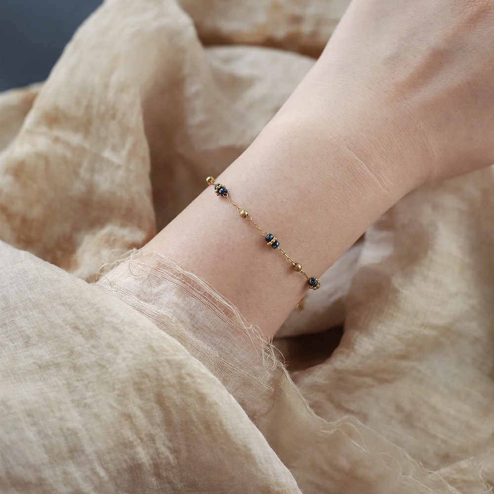 Model Show Gold Beads Stainless Steel Bracelet