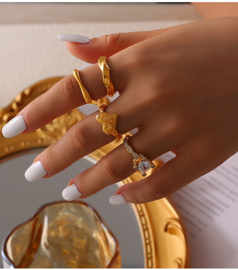 Model Show Gold Plated Stainless Steel Ring