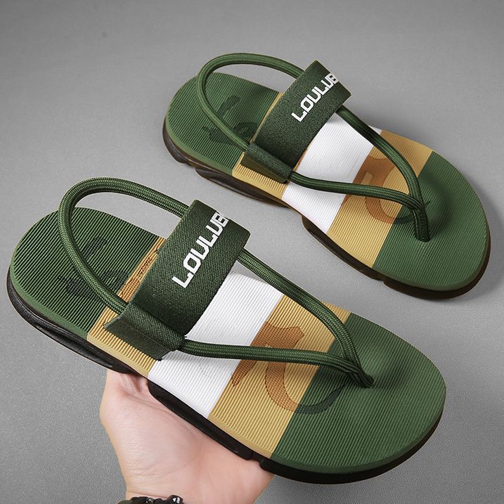 새로운 여름 남성 샌들 이중 사용 야외 캐주얼 비치 신발 안티 슬립 슬리퍼 남성용