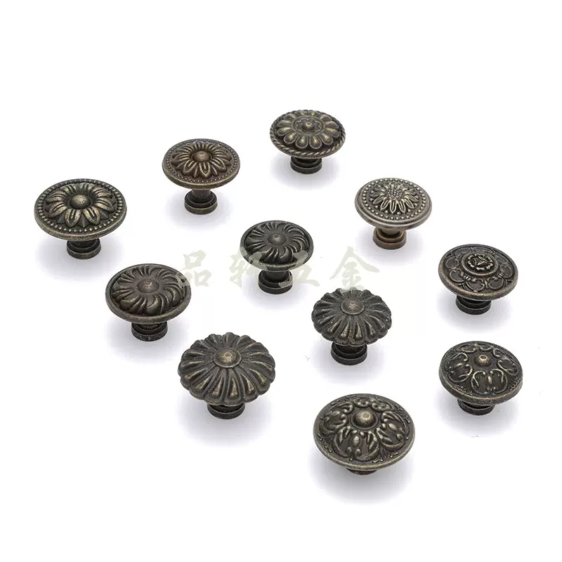 厂家直供仿古抽屉拉手 合金复古圆形拉手 家装衣橱柜门单孔把手