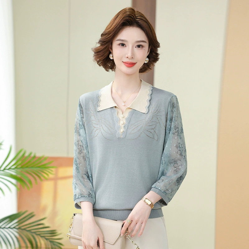 Маленькая мама весенняя тонкая вязаная куртка