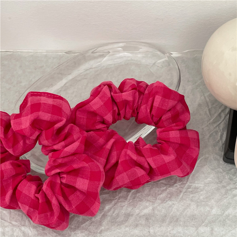 Simple Style Plaid Cloth Flower Hair Tie 1 Piece display picture 4