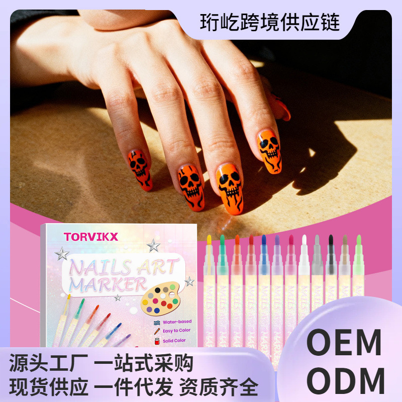 Torvikx DIY Nail Art Painting Pen, Bright and Colorful, Easy to Use, DIY in Many Occasions, Not Easy to Smudge Torvikx DIY Nail Art Painting Pen, Bright and Colorful, Easy to Use, DIY in Many Occasions, Not Easy to Smudge