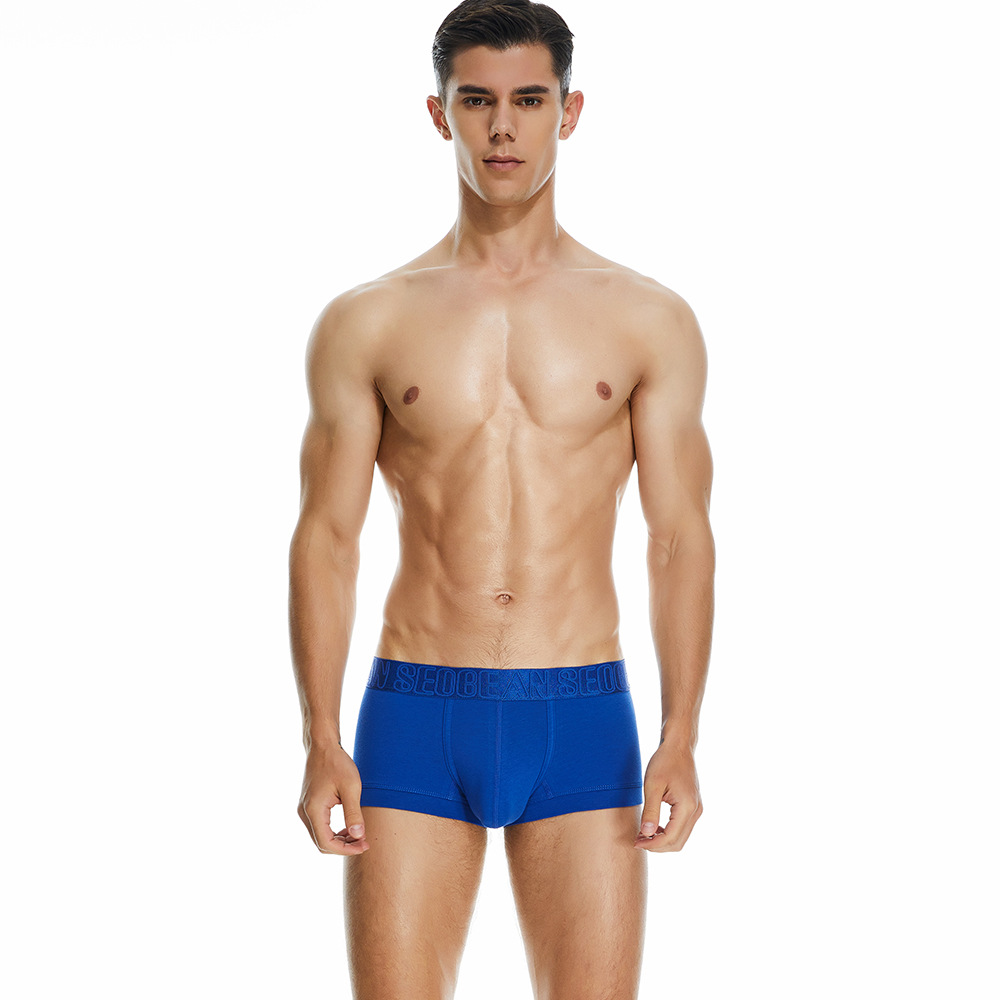 2022 nueva ropa interior para hombres seobean xibin ropa interior de algodón de color sólido para hombres al por mayor boxeadores para hombres