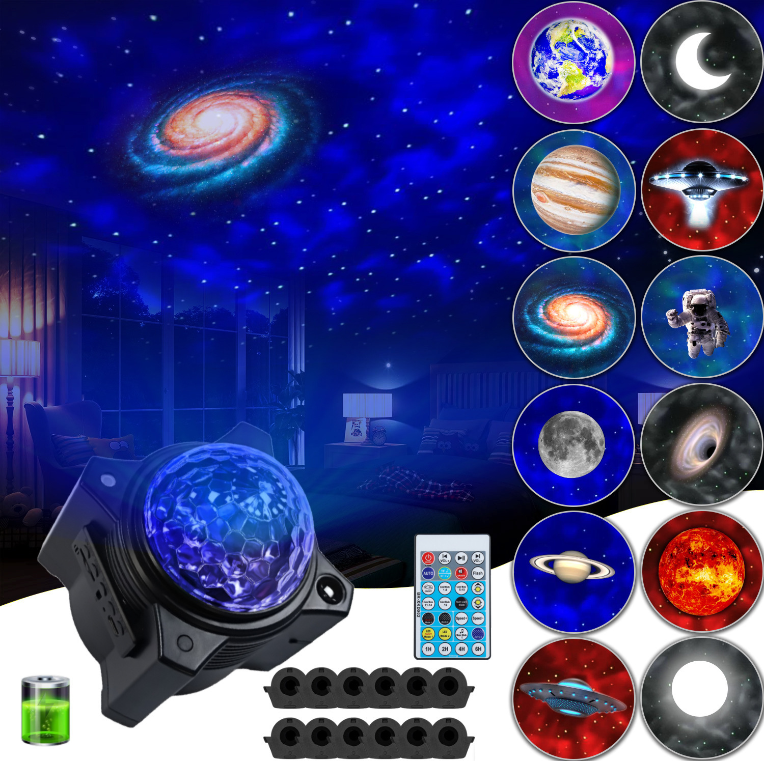 Cielo estrellado lámpara de proyección LED océano proyección cielo estrellado láser etapa flash agua patrón llama noche