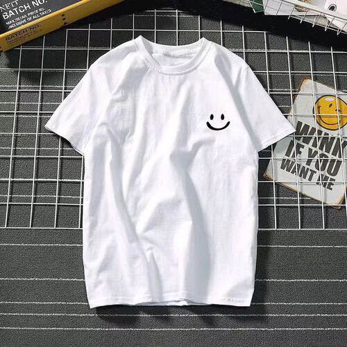 Cool-feeling Ice Silk Short Sleeve Men's Loose Student Black and White Half Sleeve T-Shirt Summer Trend Round Neck T-Shirt Versatile Base Shirt