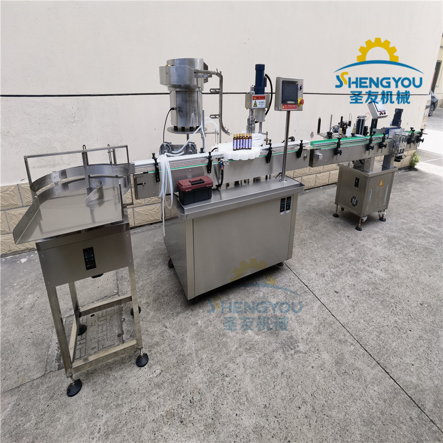 全自动口服液灌装机 口服液灌装轧盖机 不干胶贴标机全自动