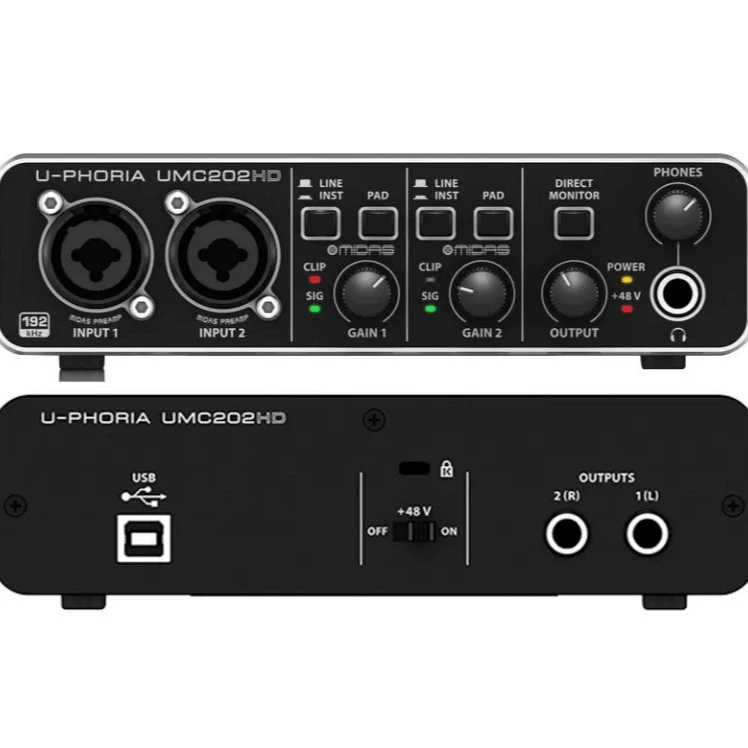 Behringer UMC204HD карта профессиональная звуковая карта профессиональная аудиозвуковая карта