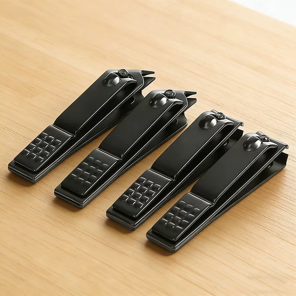 Stainless Steel Black Nail Clippers, Household Anti-Splash Nail Trimmer Tools, Large and Small Angled Nail Scissors