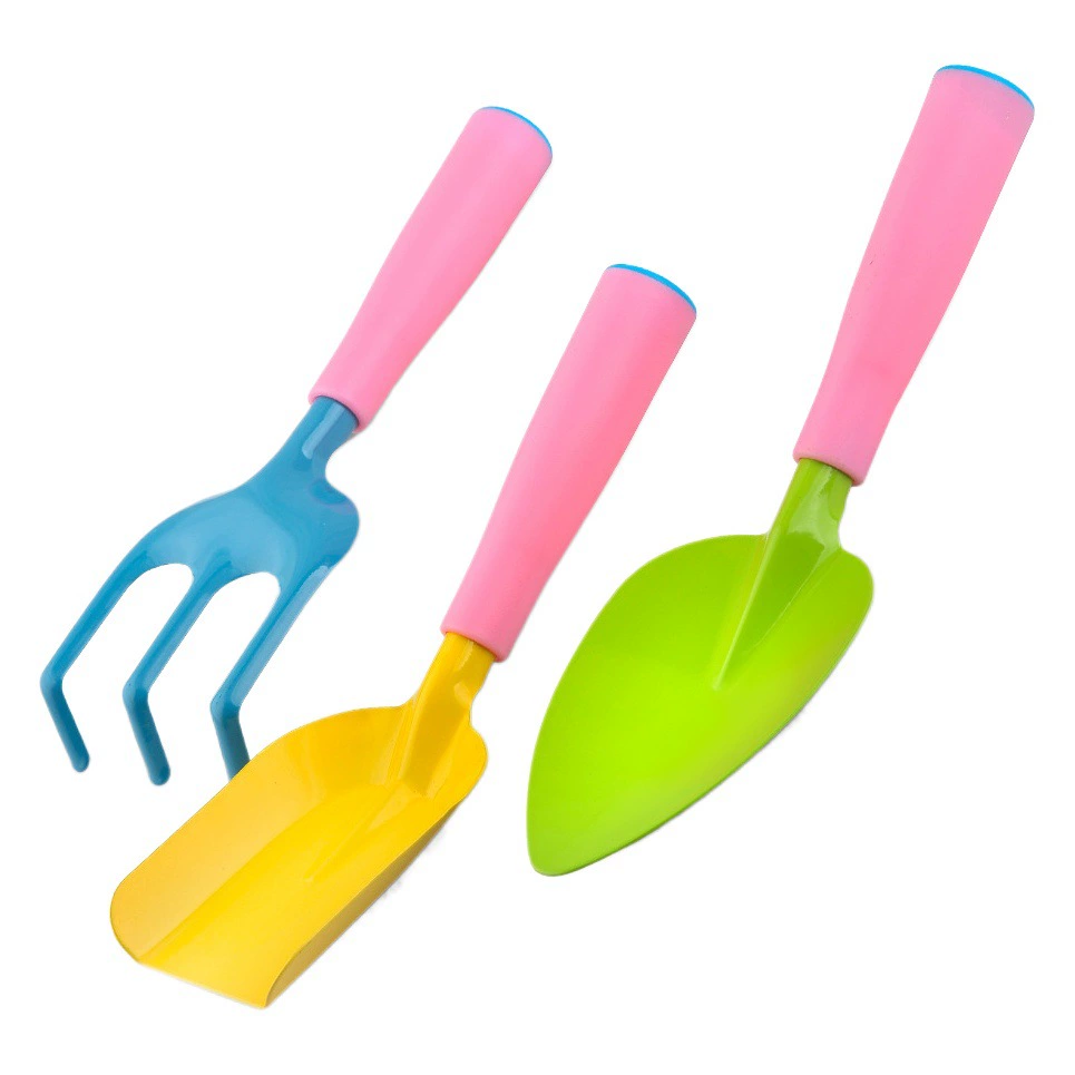 Детские садовые инструменты, набор лопаток, розовая пластиковая лопата для копания песка, маленькая лопата, специальный инструмент, садовые грабли