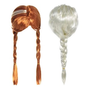 Princess Elsa cosplay Wig Frozen Adventure Beige Style Braids Princess Elsa Hair Set