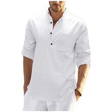 L 79813 Casual Linen Shirt Men ��ʿ�����r�� �W���羳