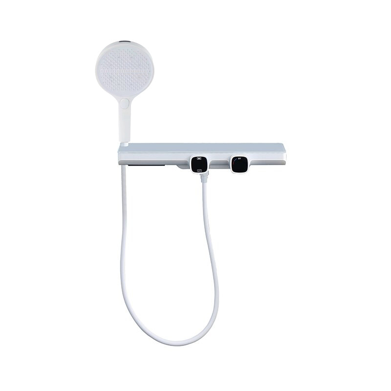 Estilo simple blanco cobre cabeza de ducha traje split baño simple baño pistola gris Hotel grifo