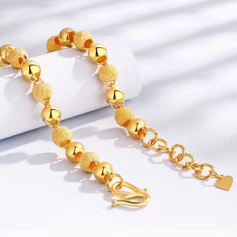 Gold-plated South Sea Pearl Gold Bead Necklace for Women, Fashion Gold Bead Jewelry Live Streaming E-commerce Factory Supply Wholesale