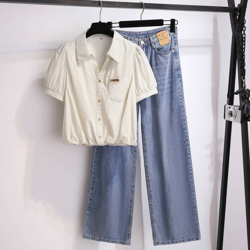 Polo Shirt with Contrasting Stripes Short-Sleeved Shirt for Women 2026 Summer New Style Short Top Paired with Wide-Leg Jeans