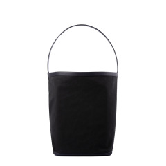 24出口外貿小眾水桶包棉麻帆布拼牛皮Park Tote包大容量大號女包