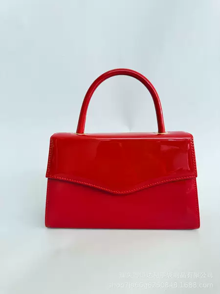 Custom-made European and American cross-border popular commuter evening bag, bridal handbag, lightweight luxury solid-color glossy patent leather crossbody bag