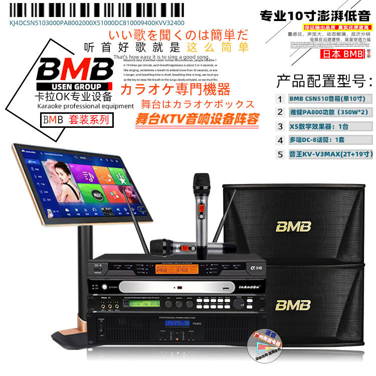 Japan BMB CSN-510 Karaoke Speaker KTV System Wireless Conference suit Audio Song System Equipment