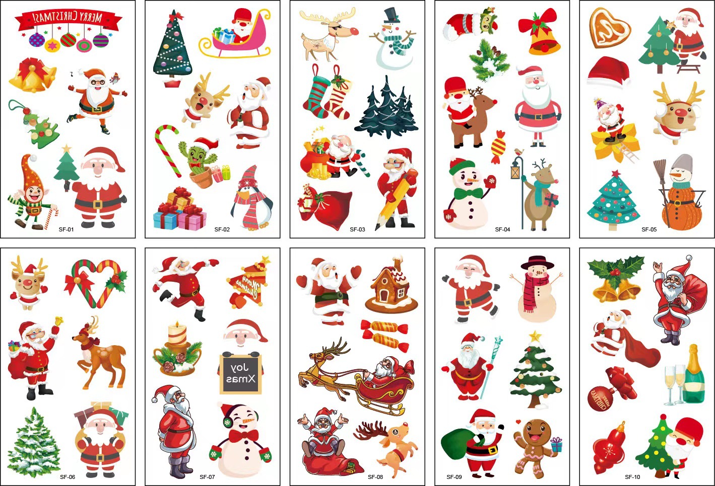 Cartoon Christmas Santa Claus Snowman Tattoo Sticker Children's Tattoo Stickers Wholesale display picture 2