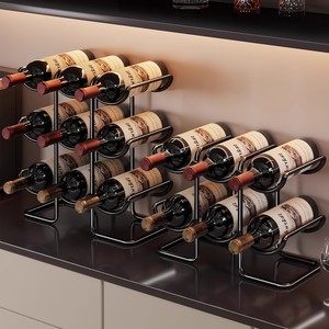 酒柜置物架红酒架摆件轻奢高档倒挂酒杯架子斜放酒架杯架酒瓶收纳