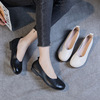 2021 new pattern Retro lady leisure time Single shoes sole cowhide Soft surface ventilation Mom shoes A pedal Overshoes