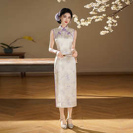 无袖旗袍2026新款改良年轻款女新中式国风连衣裙素雅复古高端旗袍