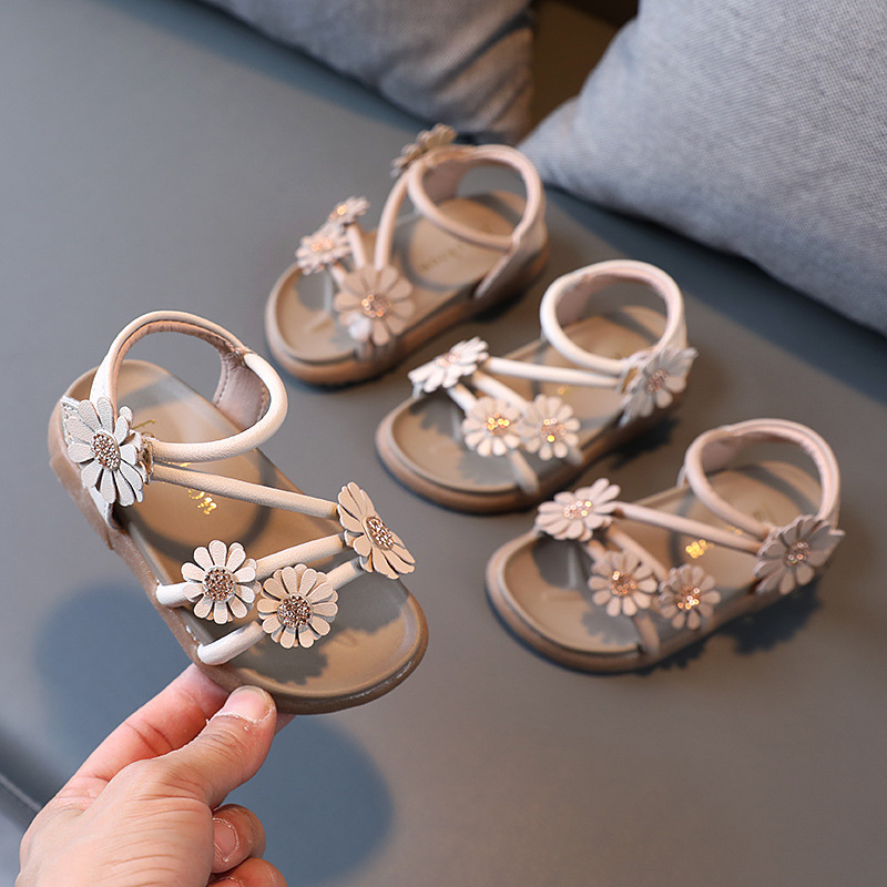 2021 summer new pattern children Retro Flower princess Sandals