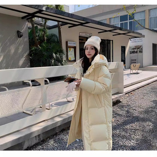Long down Jacket for Women, Over-The-Knee, 2024 Winter New Style, Loose Fit, Thickened, Warm, Comfortable, Hooded Coat, Versatile
