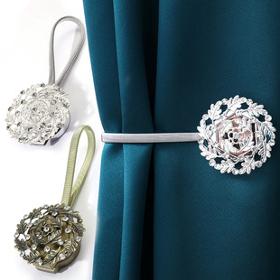 Factory direct supply cross-border supply hardware window decoration accessories European spring curtain strap non-perforated magnetic curtain buckle