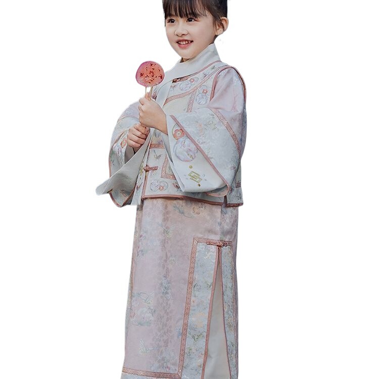 2025汉服女童刺绣格格春秋新款中国儿童宫廷古风旗袍清朝古装|undefined