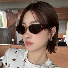 新款轻奢椭圆形个性金属框墨镜女时尚高级感偏光太阳镜潮太阳眼镜