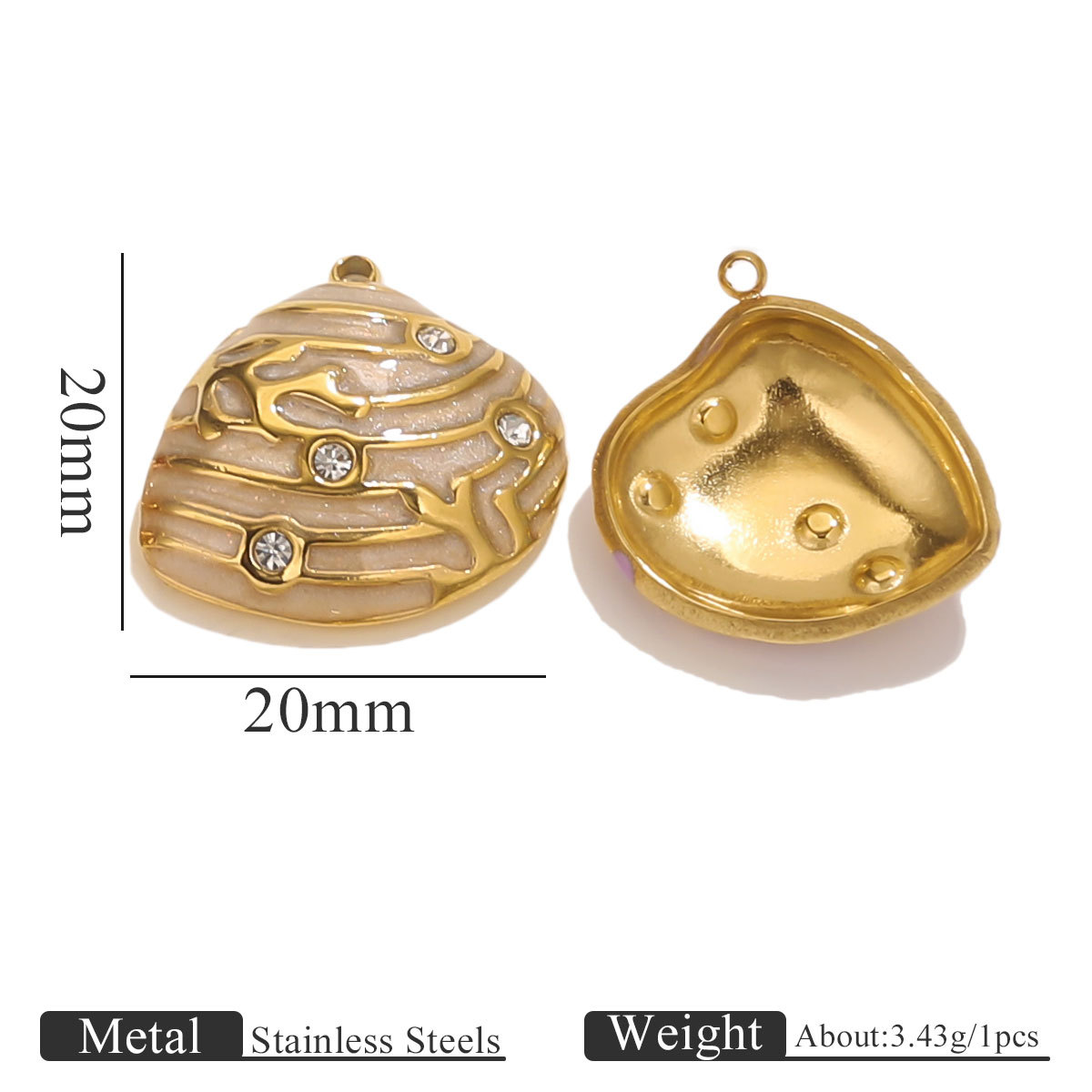 Acero inoxidable vacío de color goteo punto de perforación conchas colgante DIY joyas collar accesorios de pulsera al por mayor