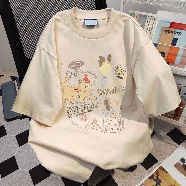 Cotton summer fashionable trend brand T-shirt